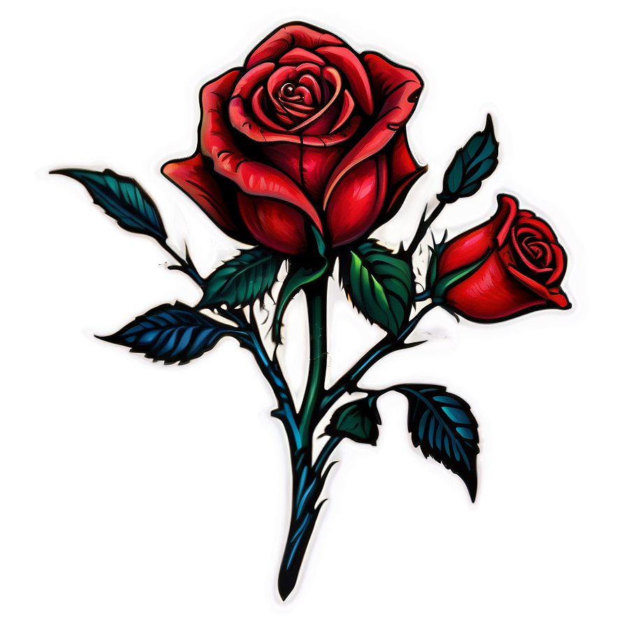 Gothic Roses Tattoo Png 74