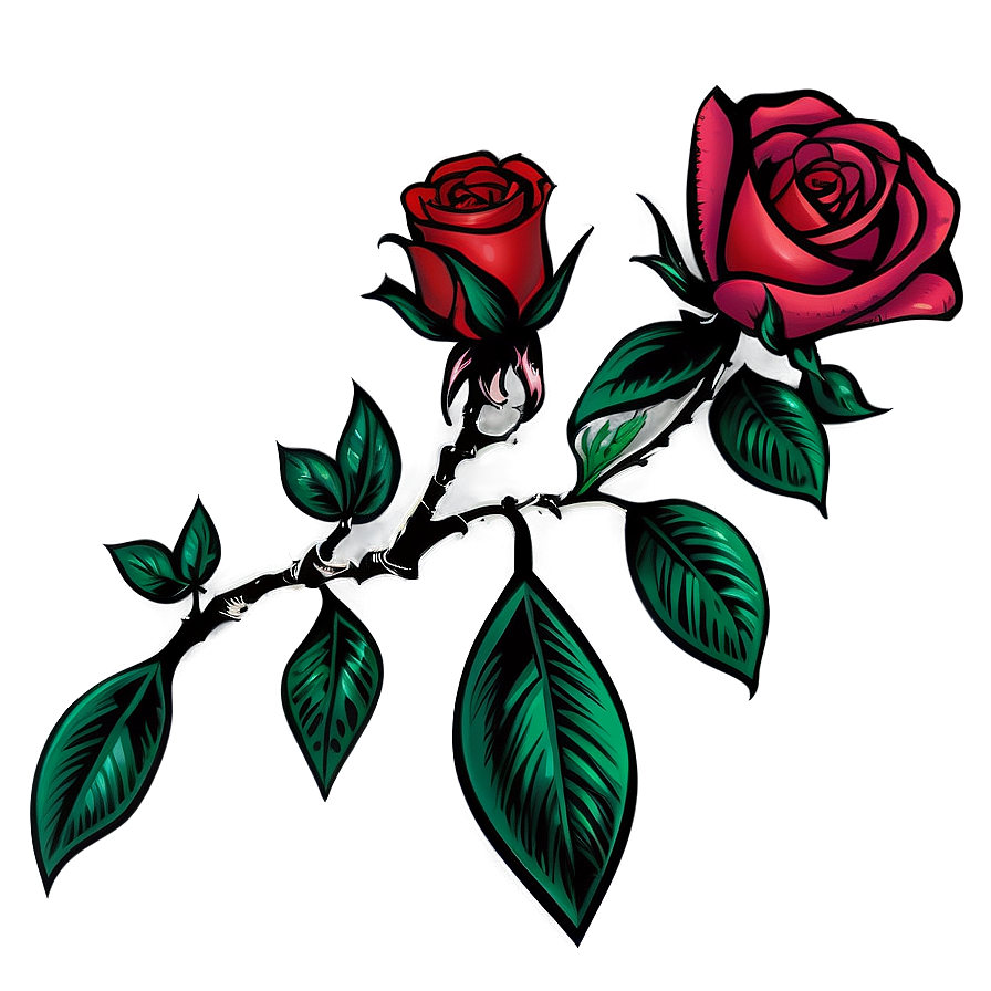 Gothic Roses Tattoo Png 90