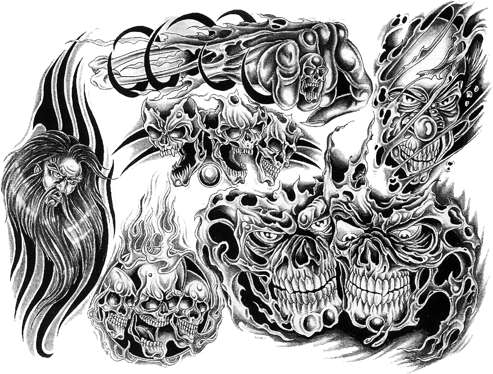 Gothic Skull Tattoo Design