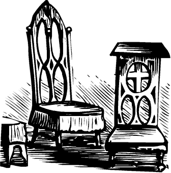 Gothic Style Chair Illustration