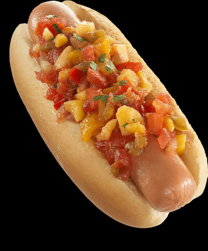 Gourmet Hot Dogwith Salsa Topping