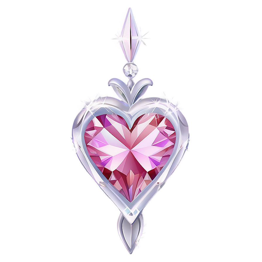 Graceful Pink Heart Diamond Art Png 06282024