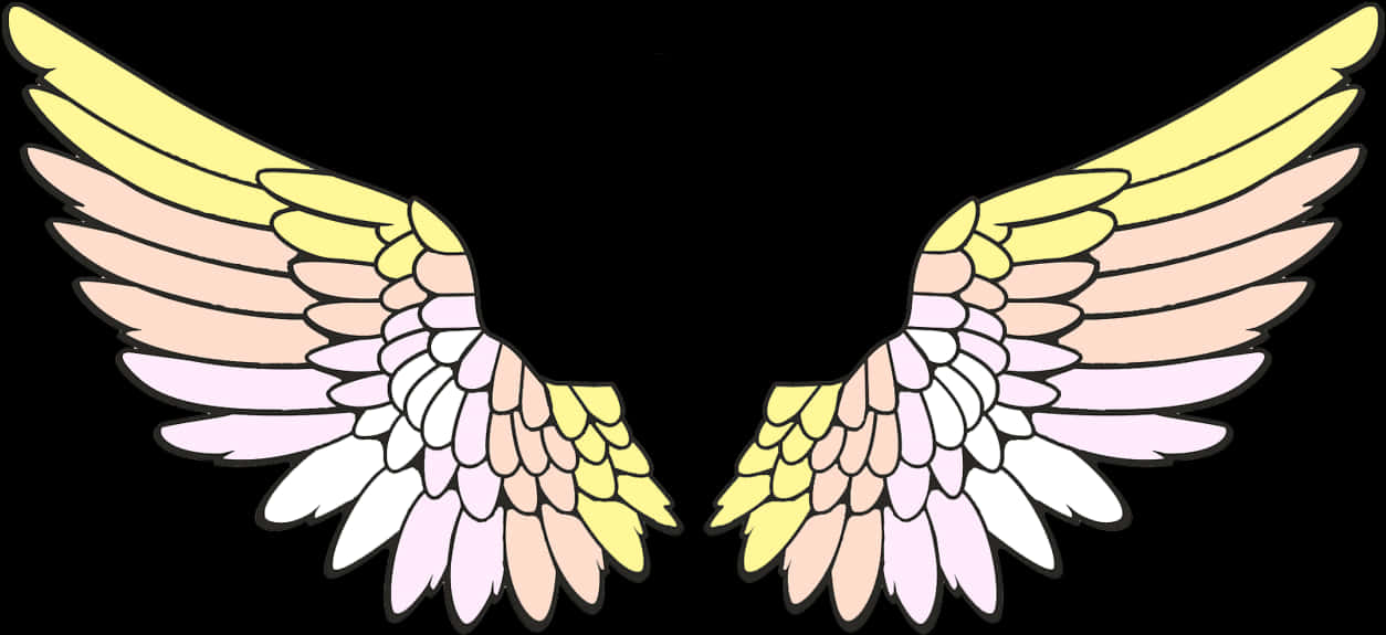Gradient Angel Wings Vector Illustration