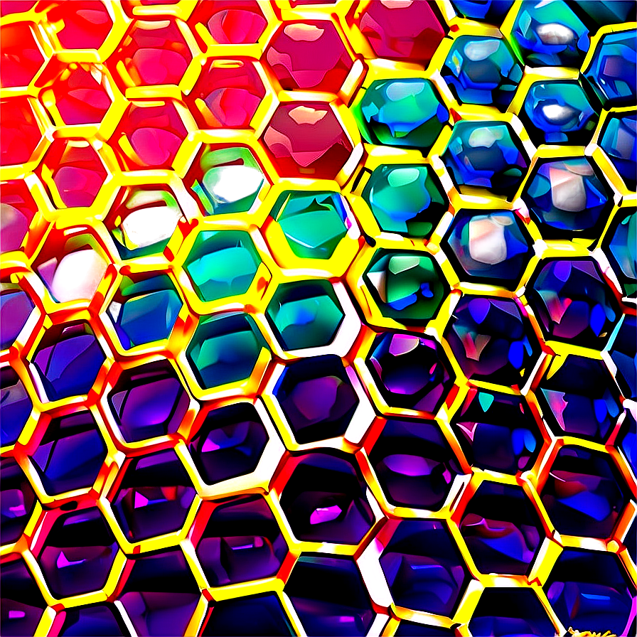 Gradient Honeycomb Pattern Png Qyt