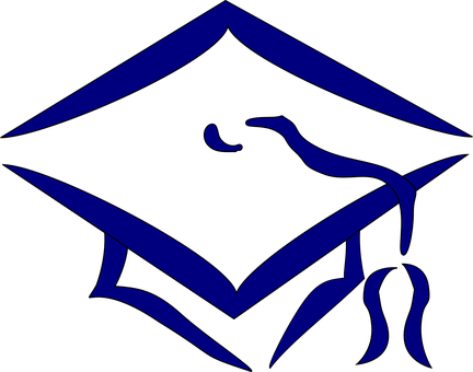 Graduation Cap Icon Blue