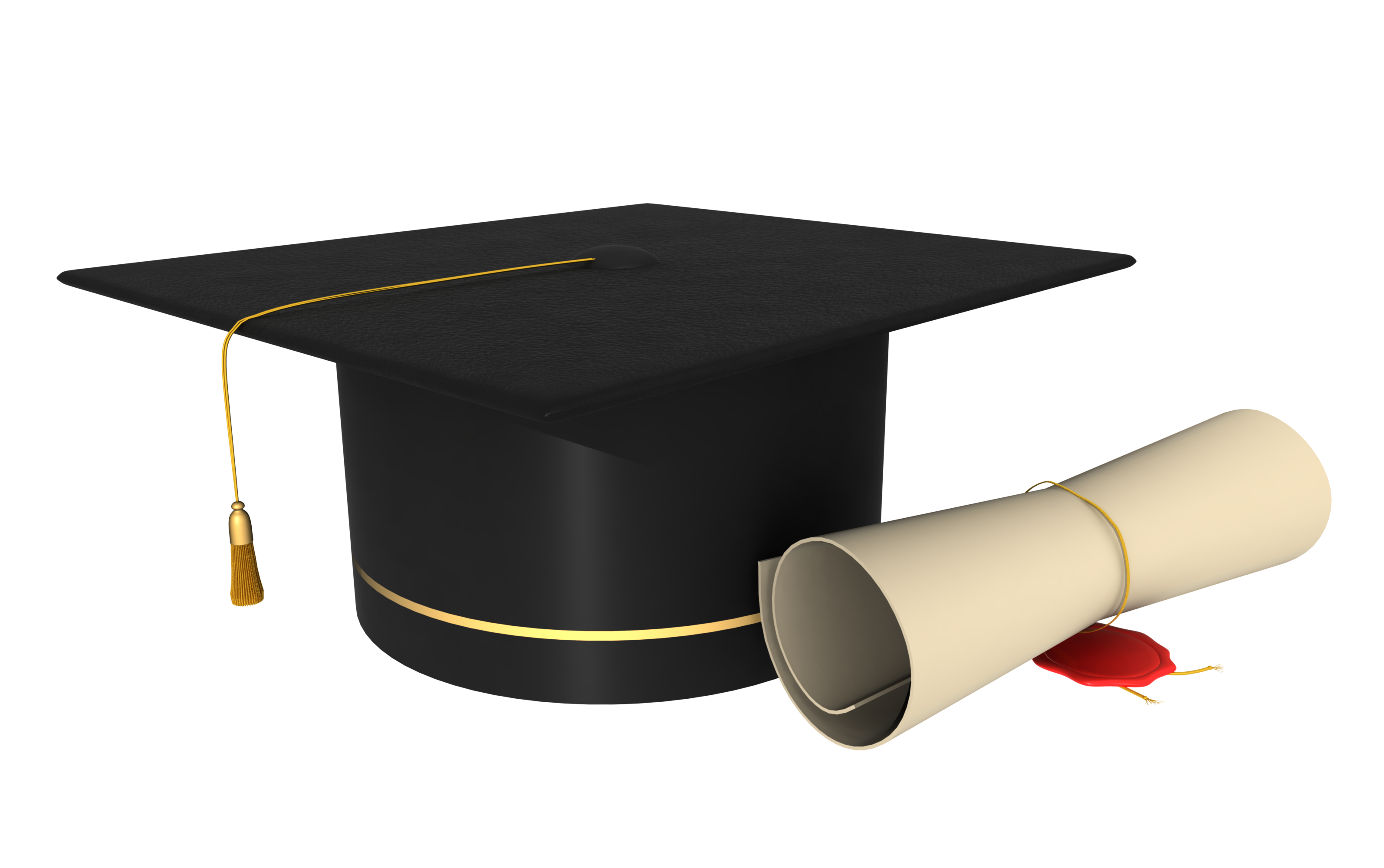 Graduation Capand Diploma3 D Render