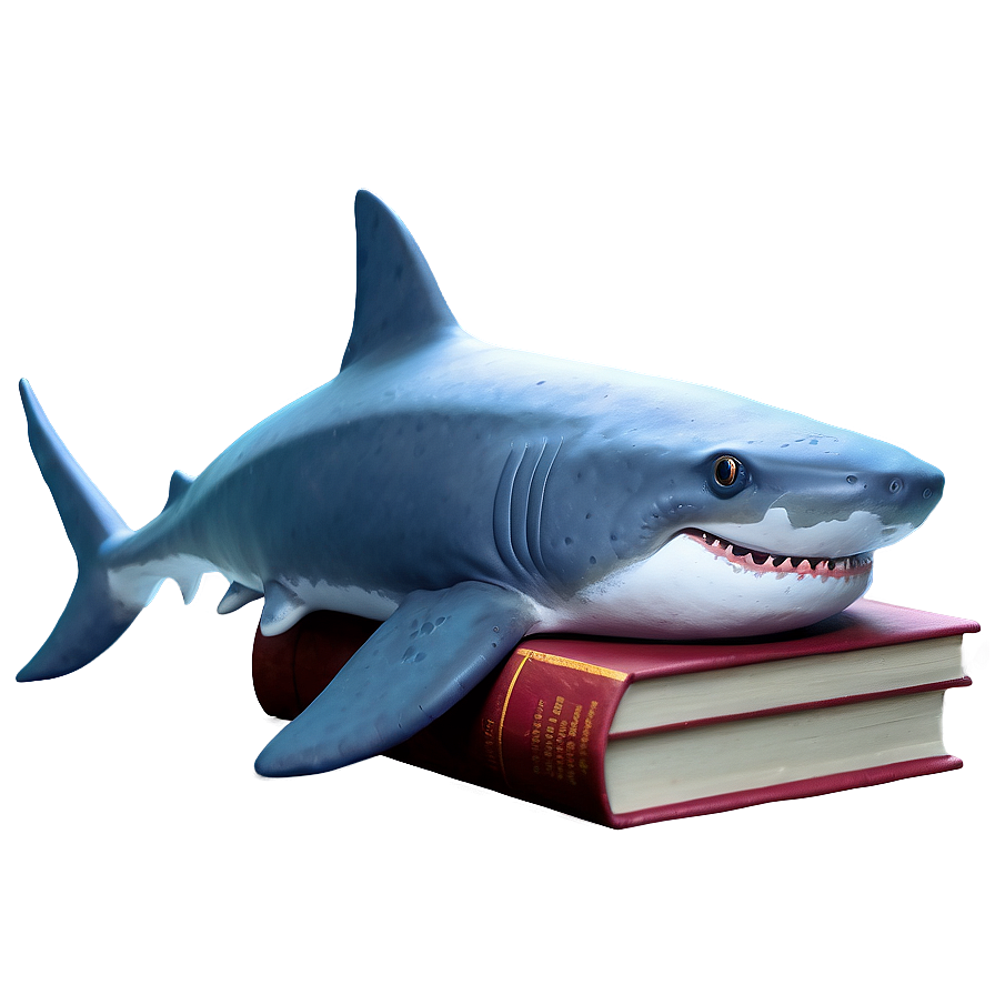 Grandpa Shark With Book Png 06282024