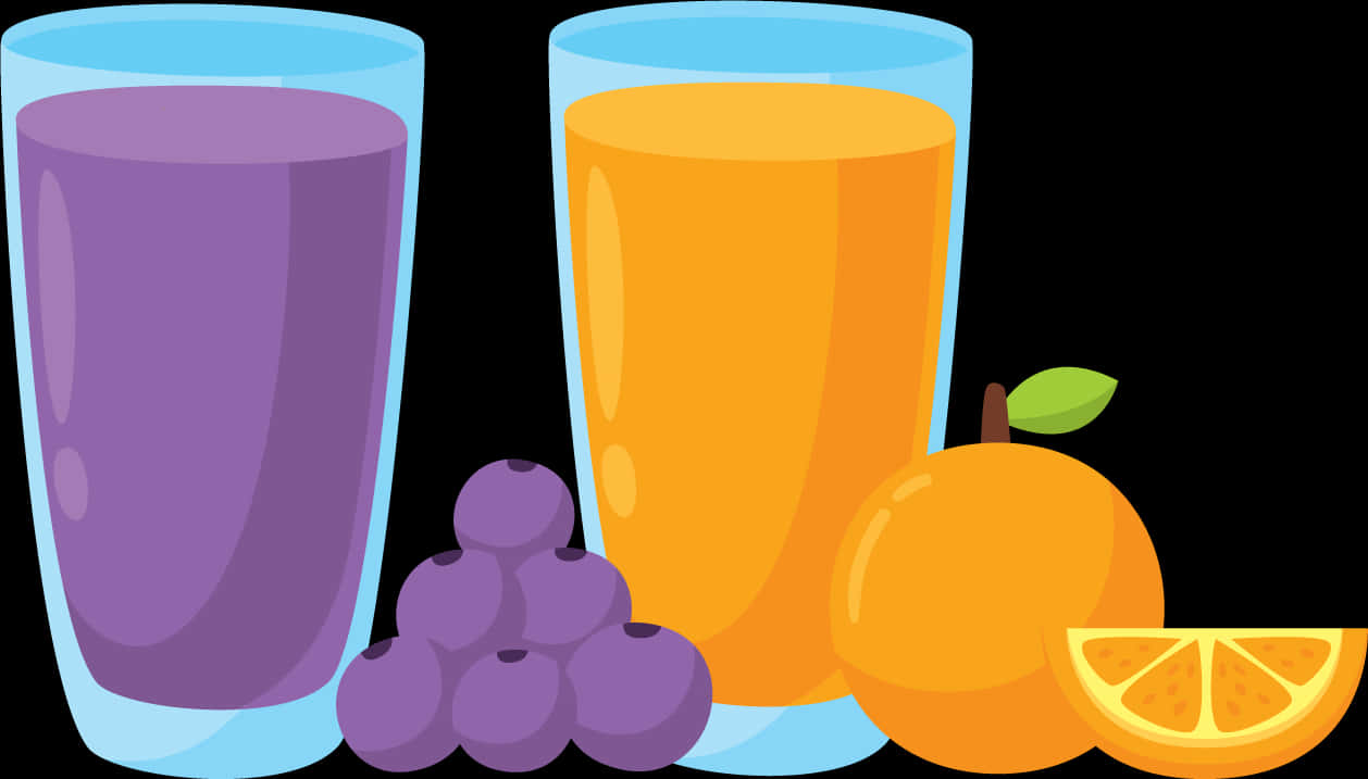 Grapeand Orange Juice Illustration