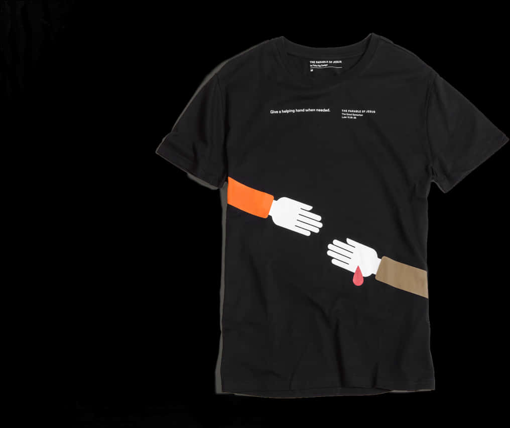 Graphic Black Shirt Helping Hands