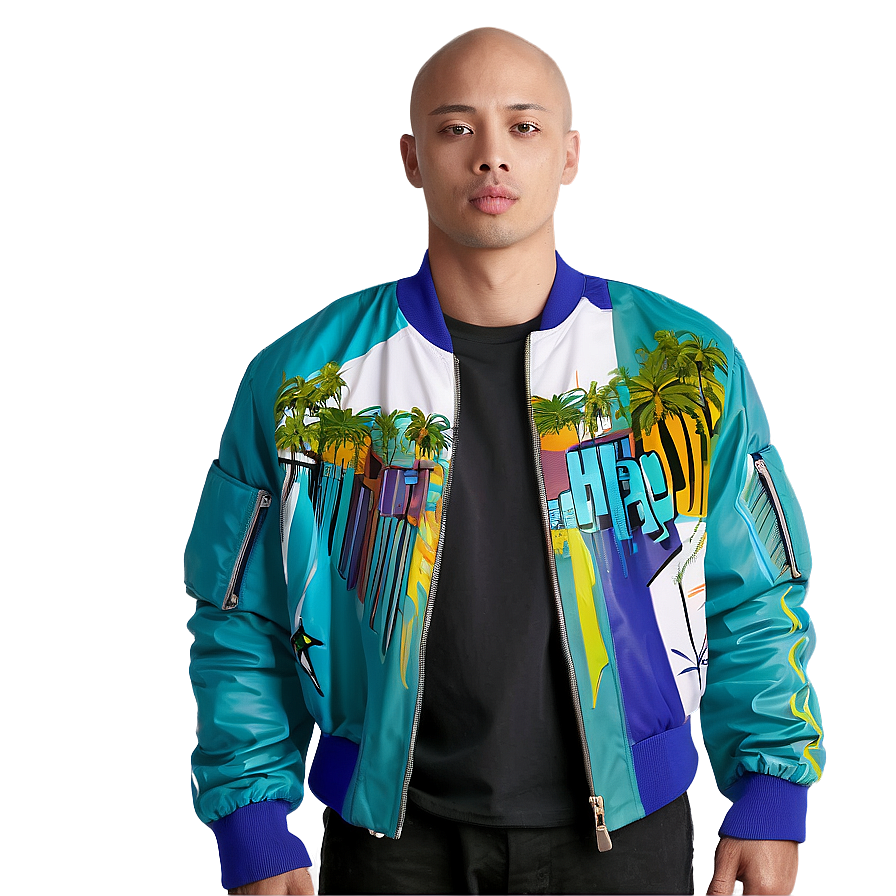 Graphic Print Bomber Jacket Png Dtm38