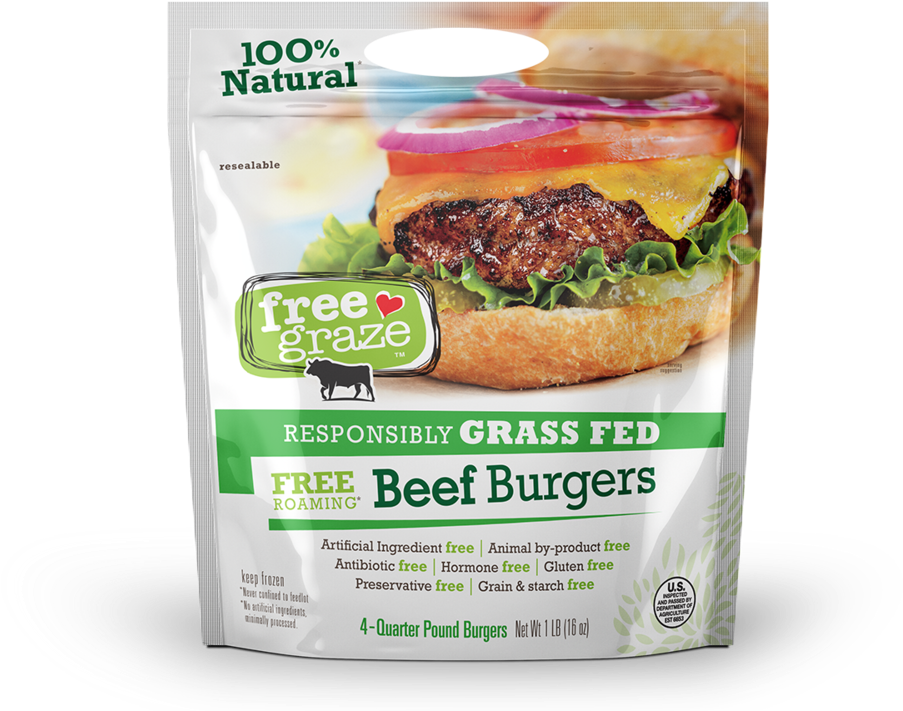 Grass Fed Beef Burgers Packaging