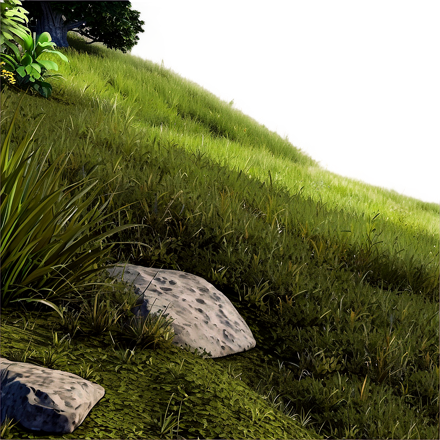 Grassy Hilltop View Png 17