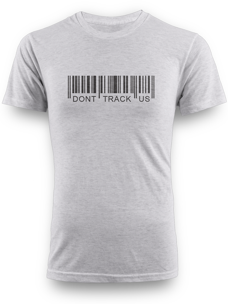 Gray Shirt Dont Track Us Barcode Print