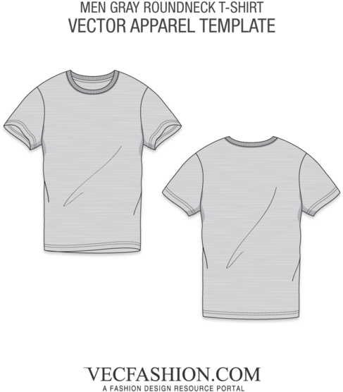 Gray T Shirt Template Vector