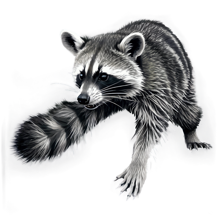 Grayscale Raccoon Sketch Png 82