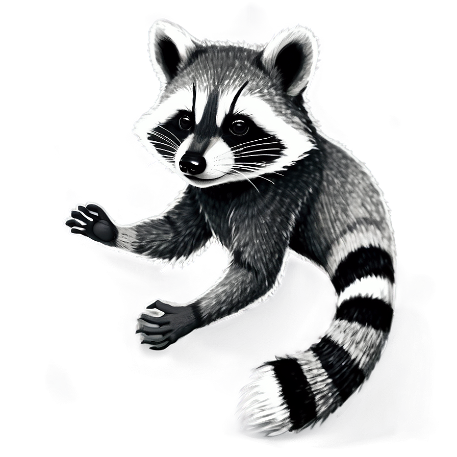 Grayscale Raccoon Sketch Png Nxo