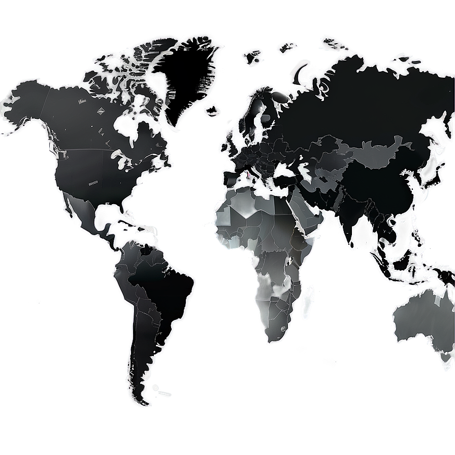 Grayscale World Map Png 06252024