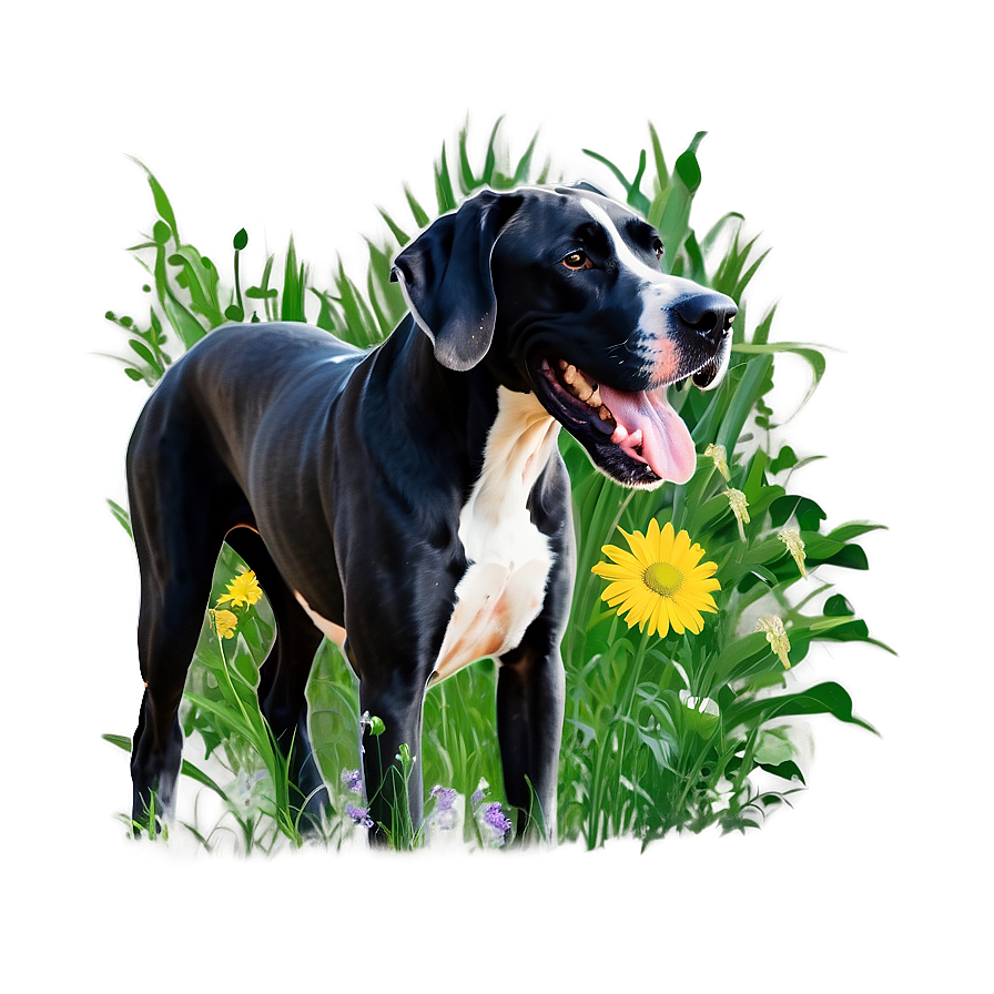 Great Dane With Flowers Png 06212024