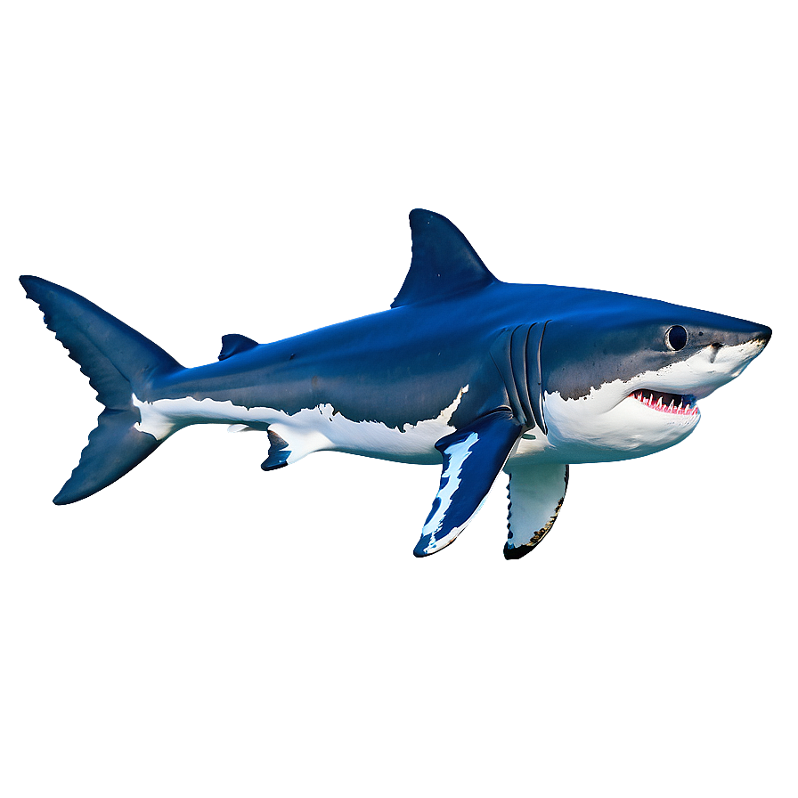 Great White Shark In The Deep Blue Png 10