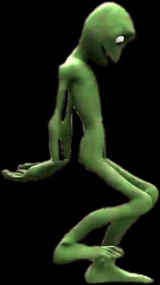 Green Alien Crouching
