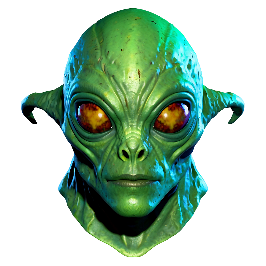 Green Alien Head Png 05032024