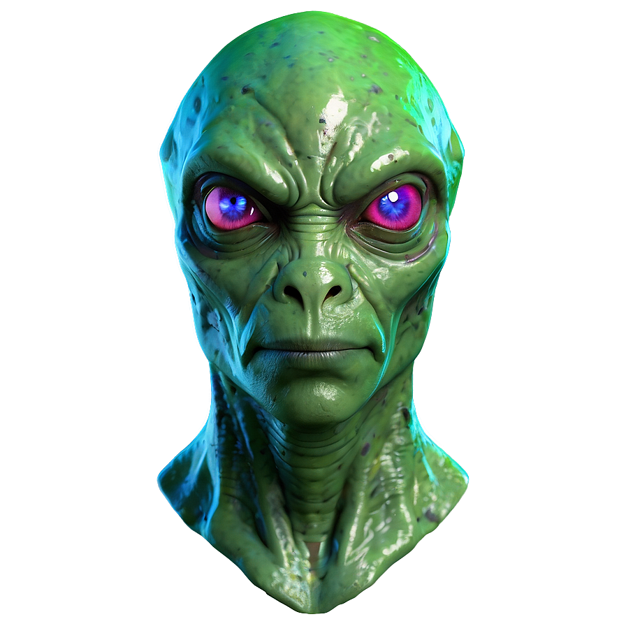 Green Alien Head Png 05032024