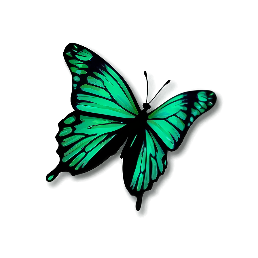 Green And Black Butterfly Design Png 06202024