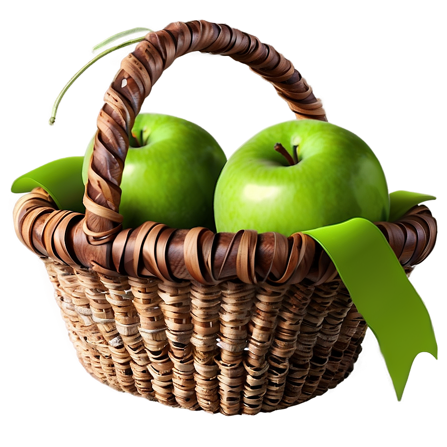 Green Apple In Basket Png Jhq