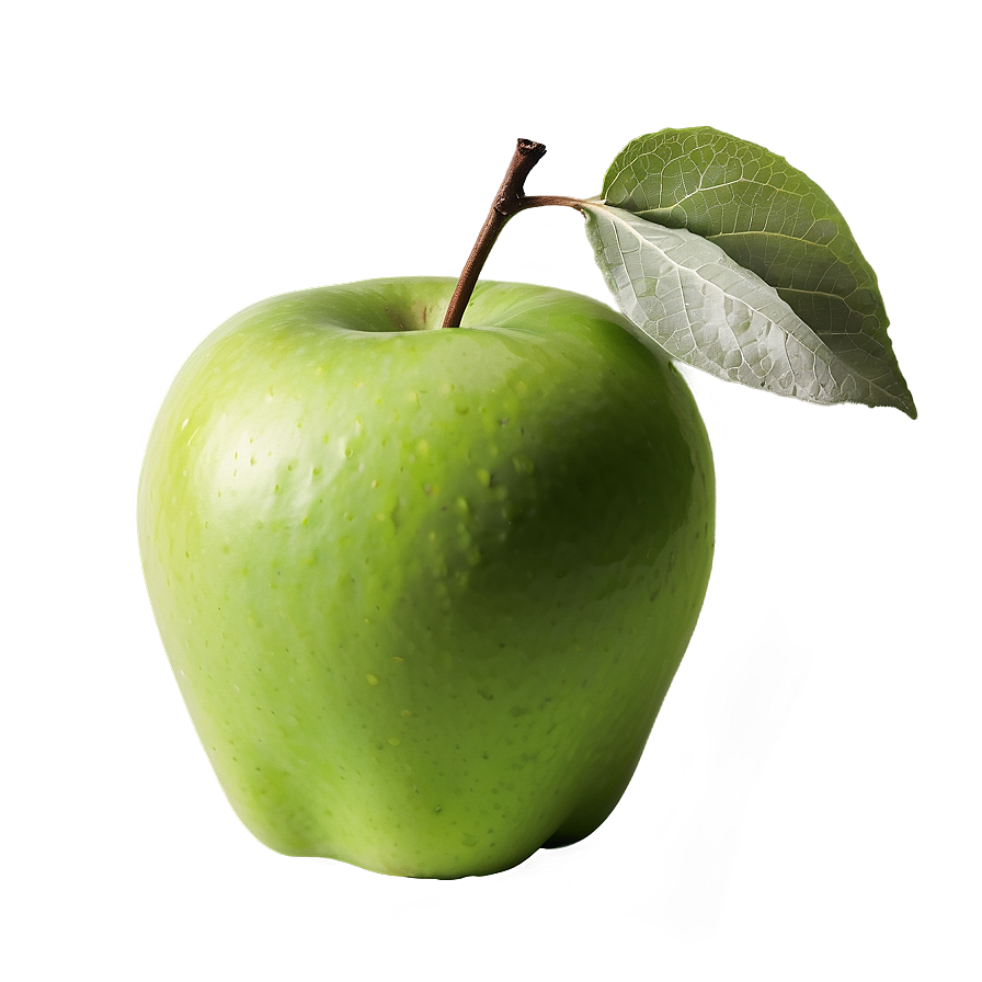 Green Apple With Leaf Png 19