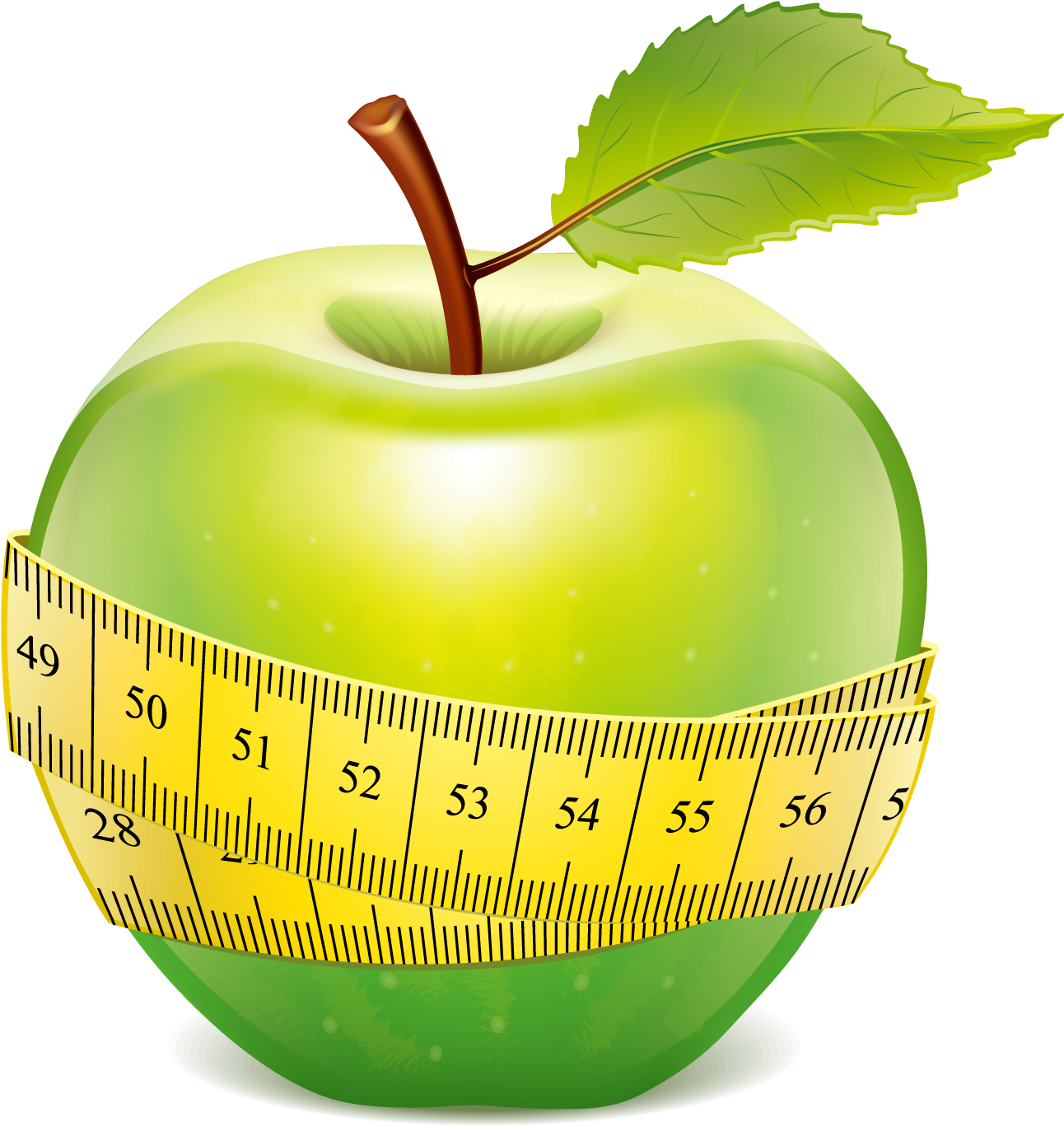 Green Apple With Measuring Tape