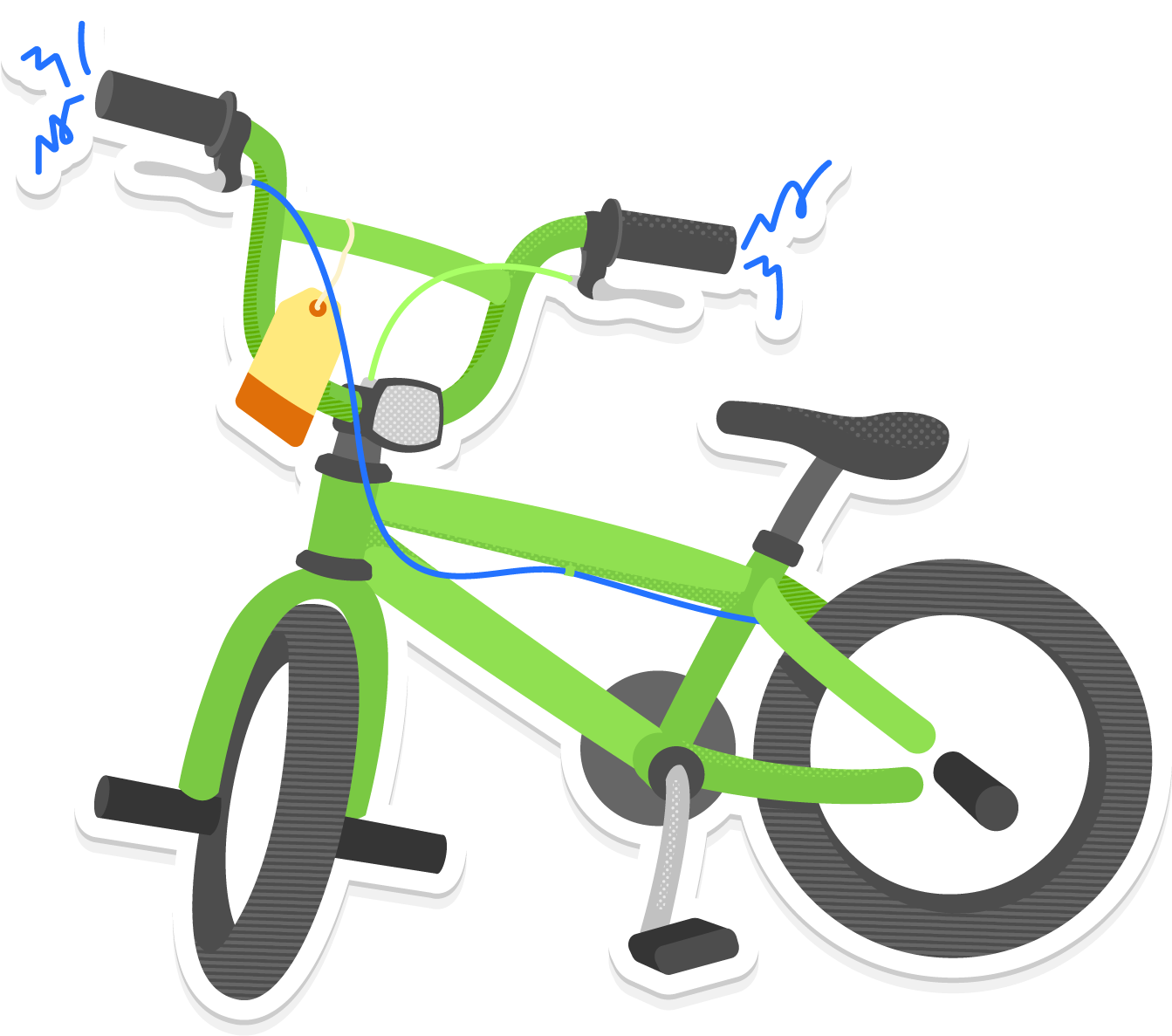 Green B M X Bike Illustration