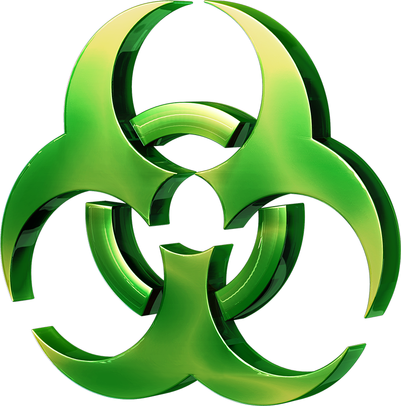 Green Biohazard Symbol3 D