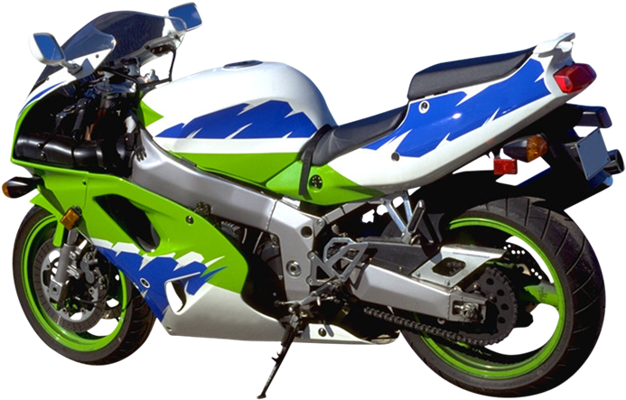 Green Blue Sport Motorcycle