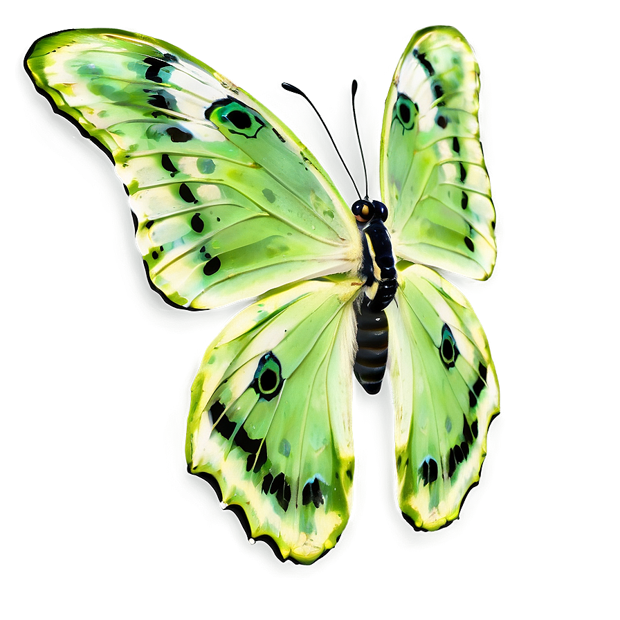 Green Butterfly In Garden Png Vbd