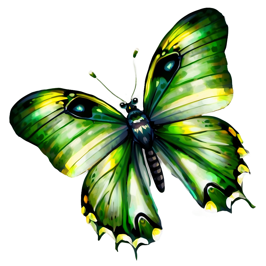 Green Butterfly In Nature Png Keo15