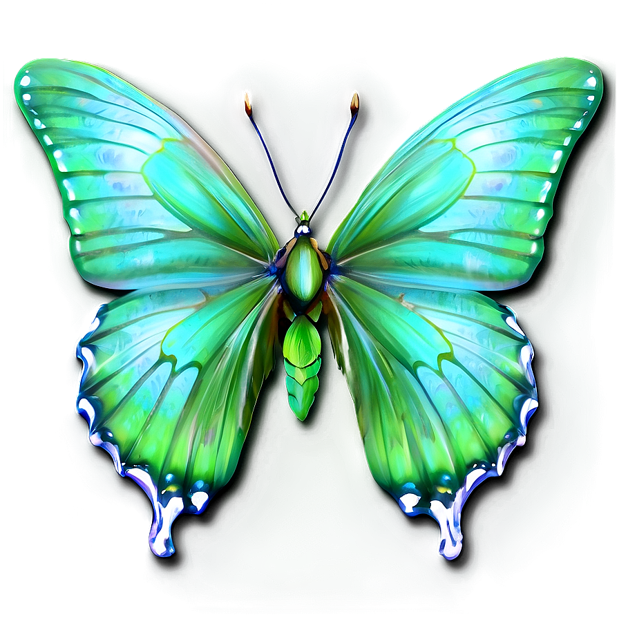 Green Butterfly On Black Background Png Ykb