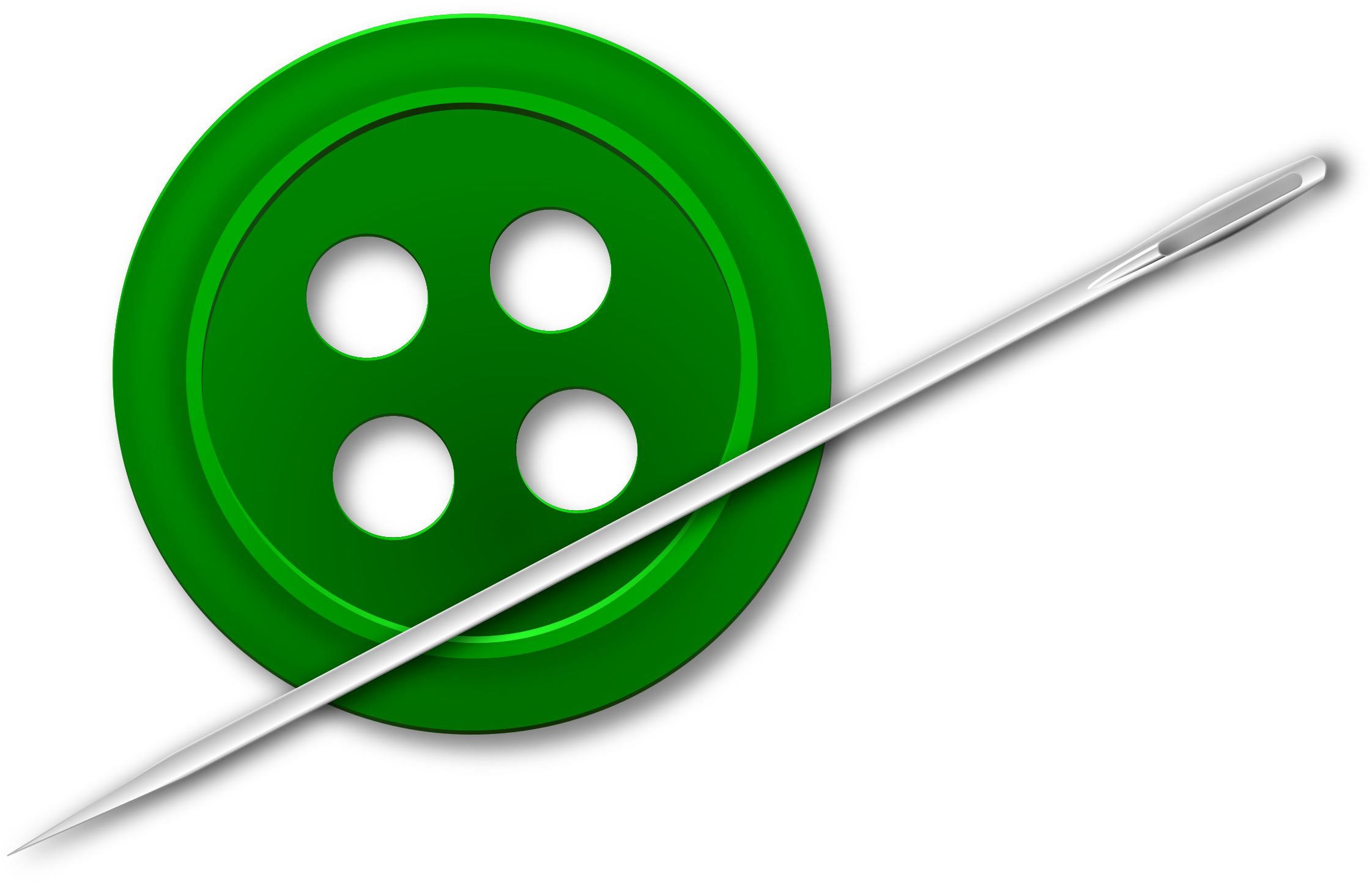 Green Buttonand Sewing Needle