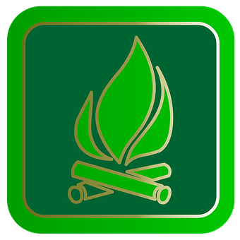 Green Campfire Icon
