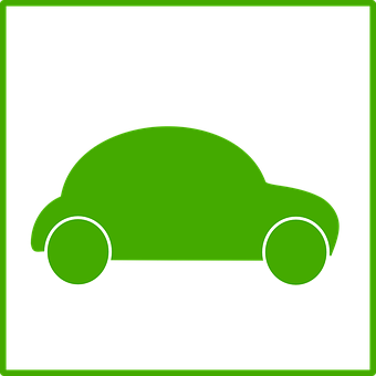 Green Car Icon Simple Design