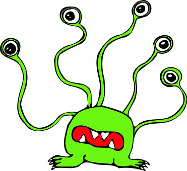 Green Cartoon Alien Illustration