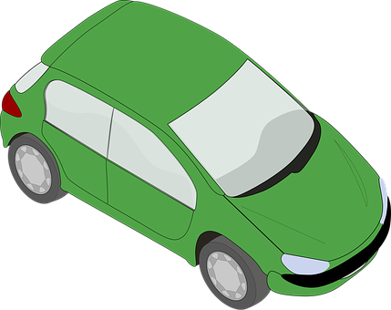 Green Cartoon Car Graphic