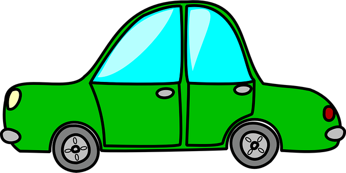 Green Cartoon Car Graphic