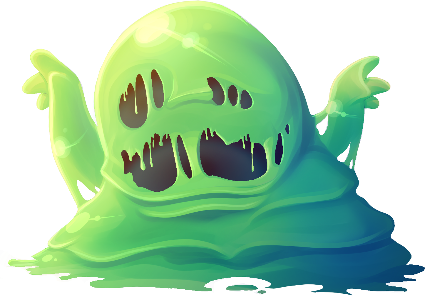 Green Cartoon Slime Creature