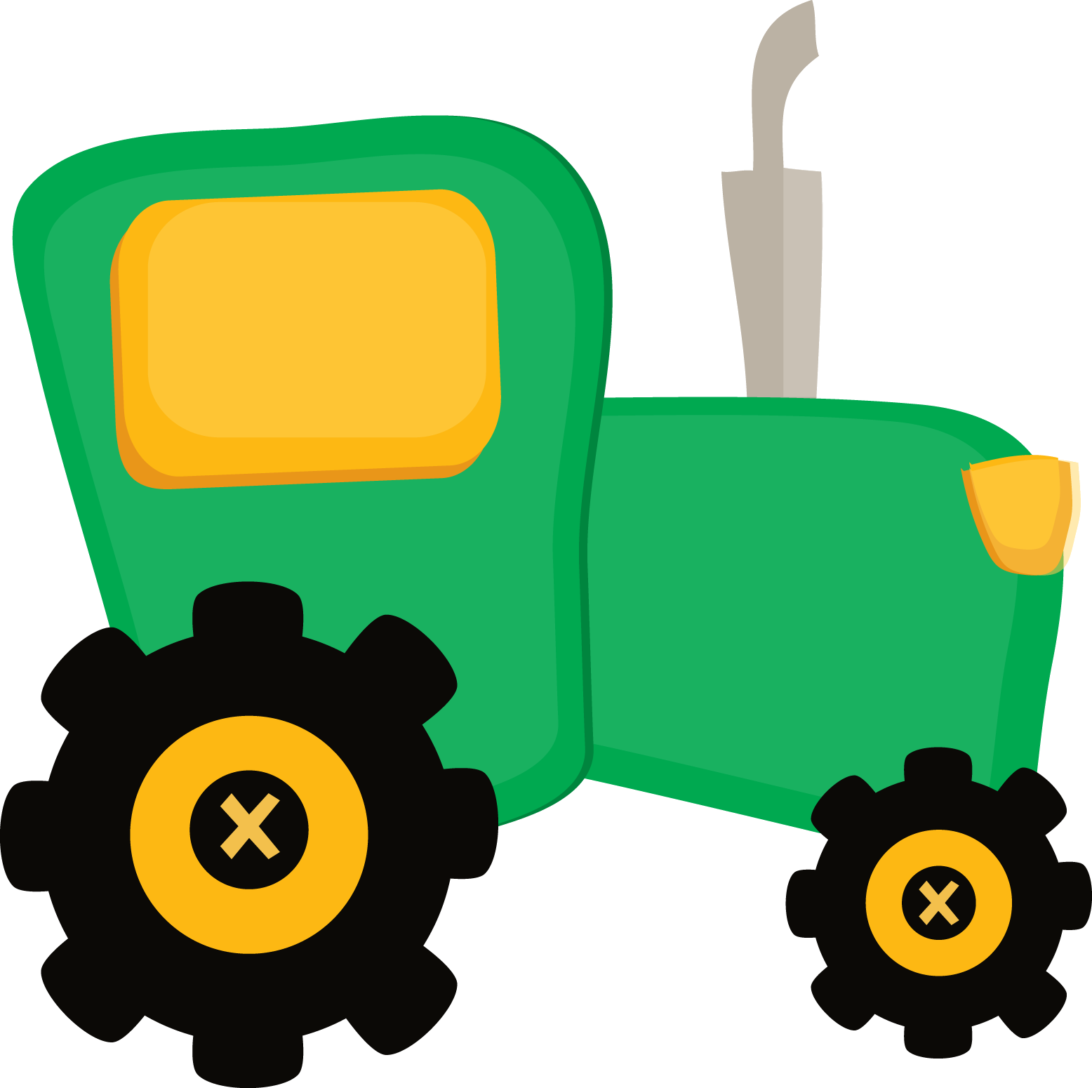 Green Cartoon Tractor