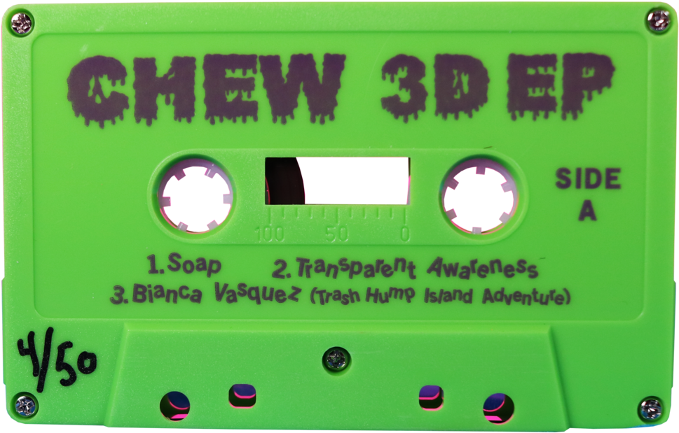 Green Cassette Tape Chew3 D E P