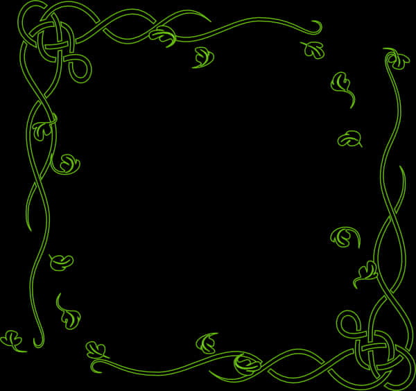 Green Celtic Knot Corner Border Vector