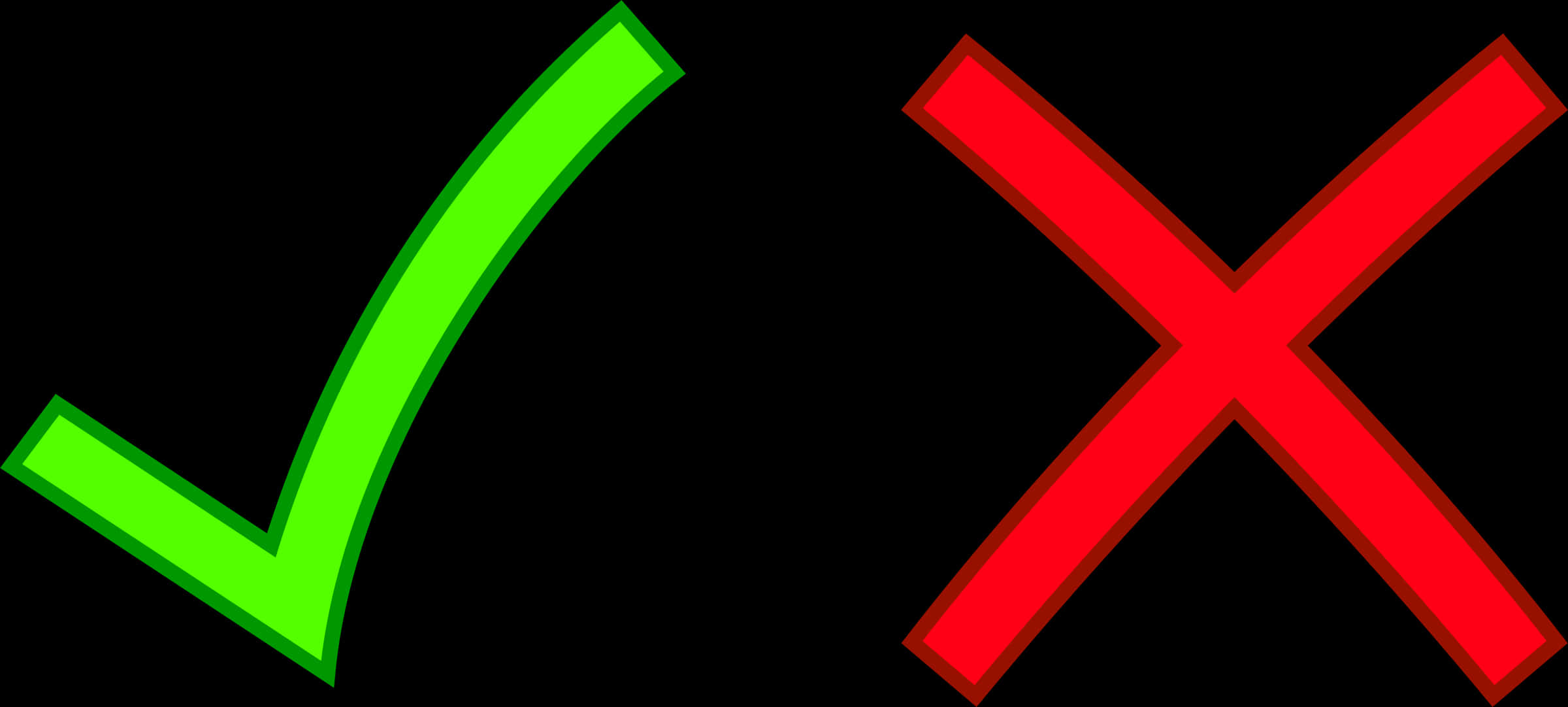 Green Check Red X Symbols