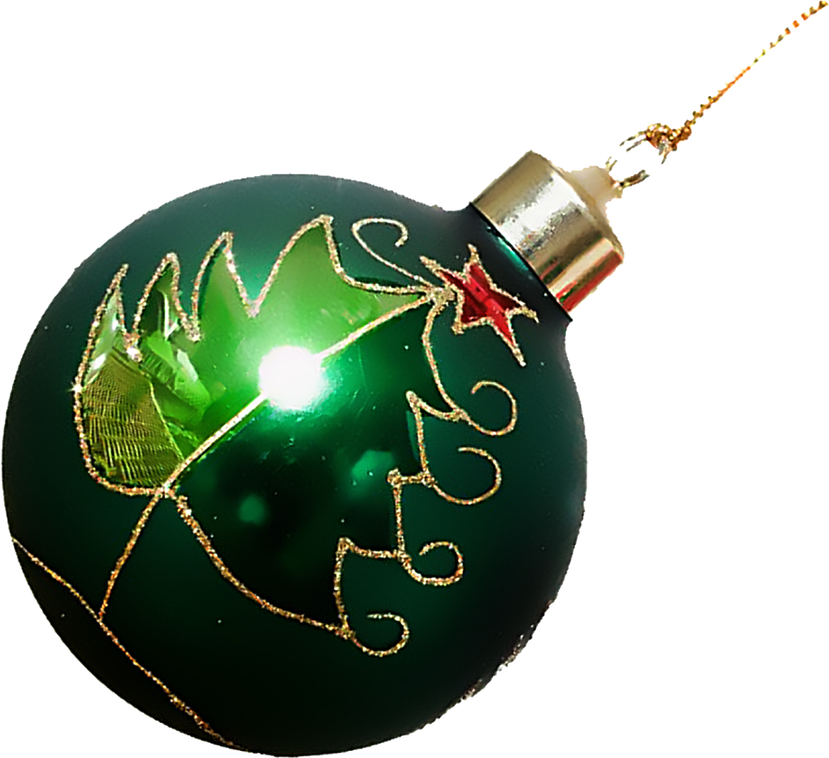 Green Christmas Ornamentwith Gold Decor