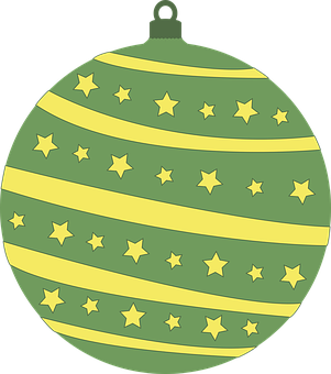 Green Christmas Ornamentwith Stars