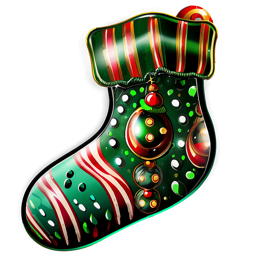 Green Christmas Stocking Png Emi